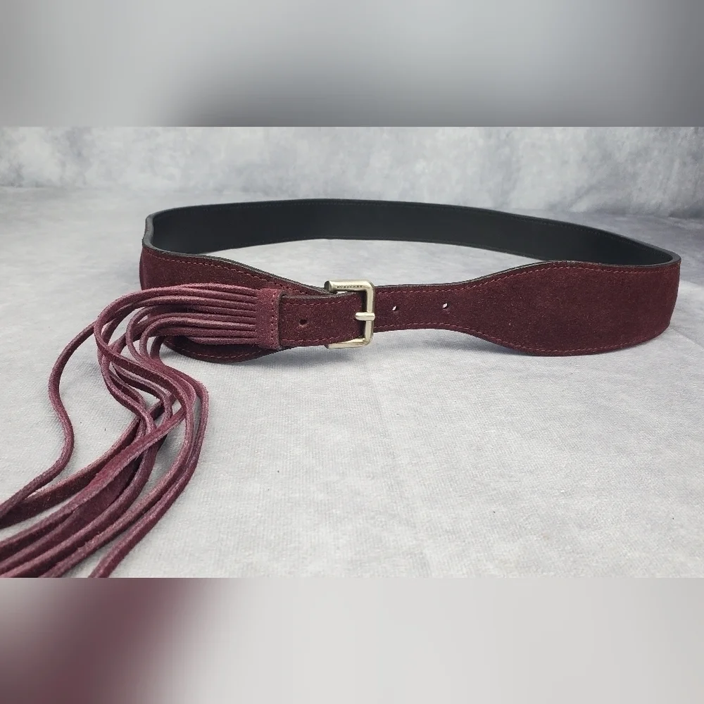 Burberry‎ Women's Maroon Suede belt Made In Italy Size 36